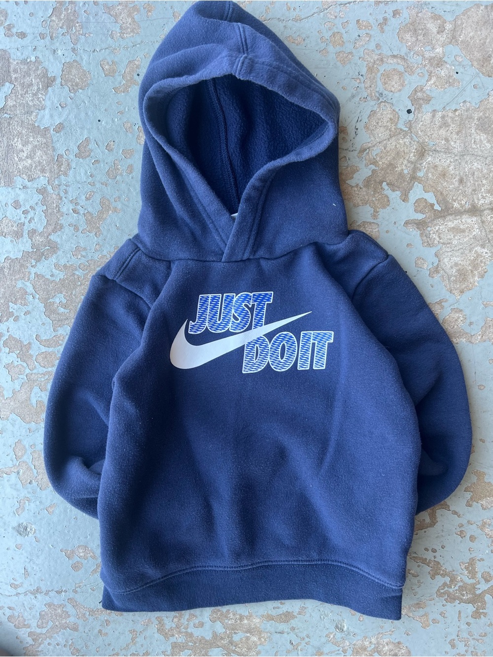 Nike Kids 3T Navy Blue 'Just Do It' Pullover Hoodie